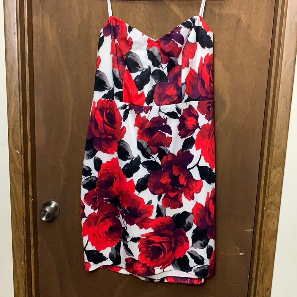 Strapless floral dress